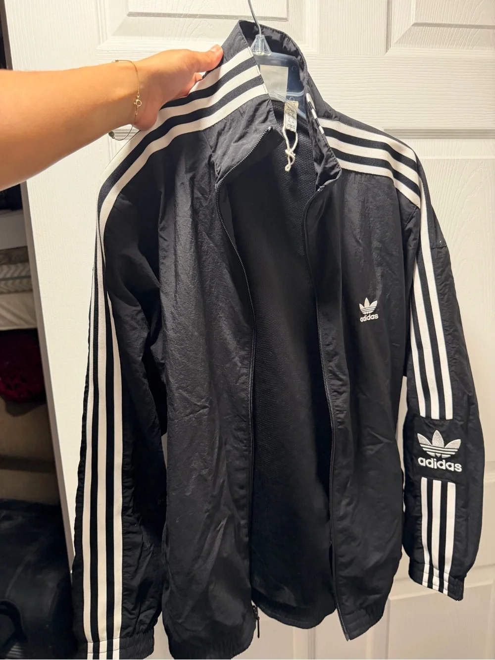 Adidas Black Three-Stripe Track Jacket